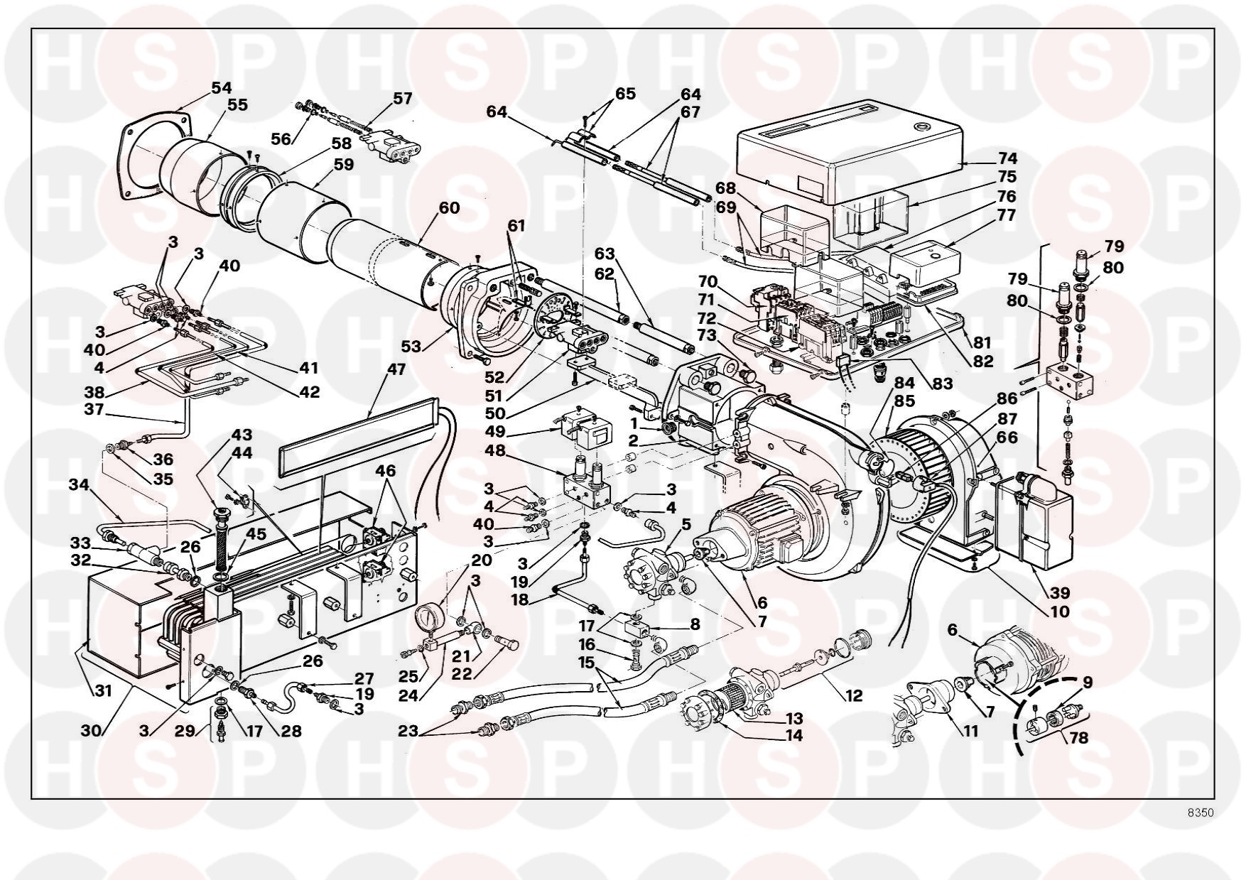 Riello Press 100 N 3435923 (Type 617 M) (Exploded View)Diagram